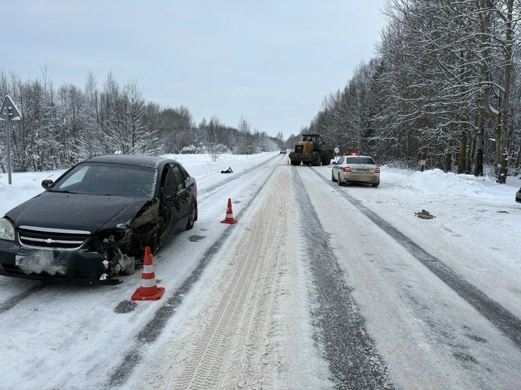 На трассе Прилуки – Дубровское в Вологодском округе иномарка врезалась в фронтальный погрузчик