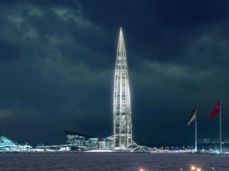 «Лахта Центр» загорелась рождественской подсветкой в ночь на Рождество