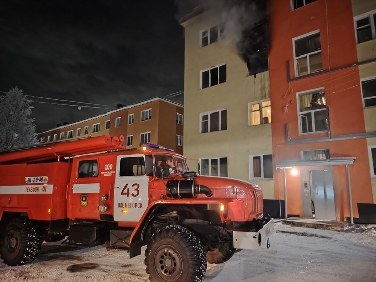 Из пожара на Мира в Оленегорске эвакуировали 9 человек