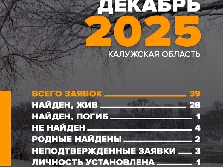 В декабре калужские волонтеры отыскали 29 пропавших людей