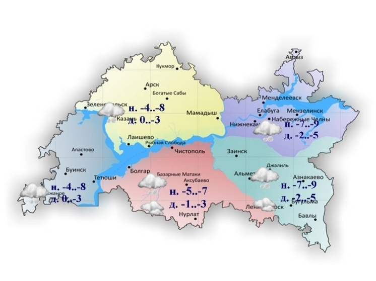 В Татарстане ожидается мокрый снег, метель и гололед