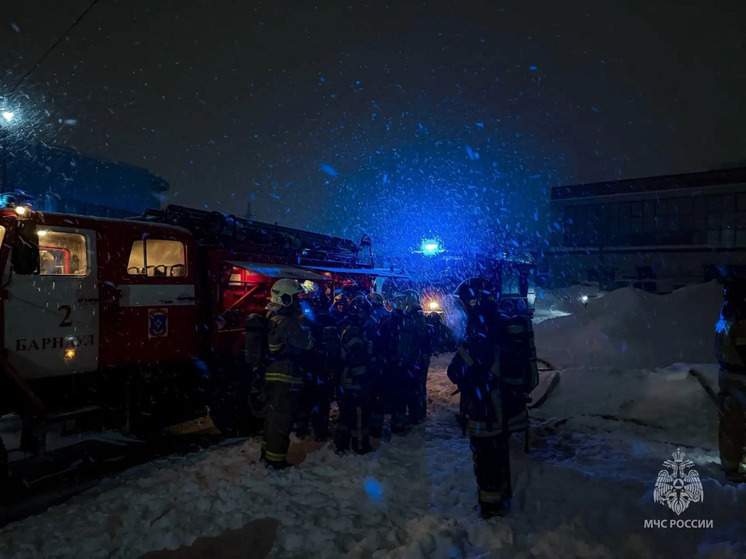 В Барнауле произошел крупный пожар в производственном здании