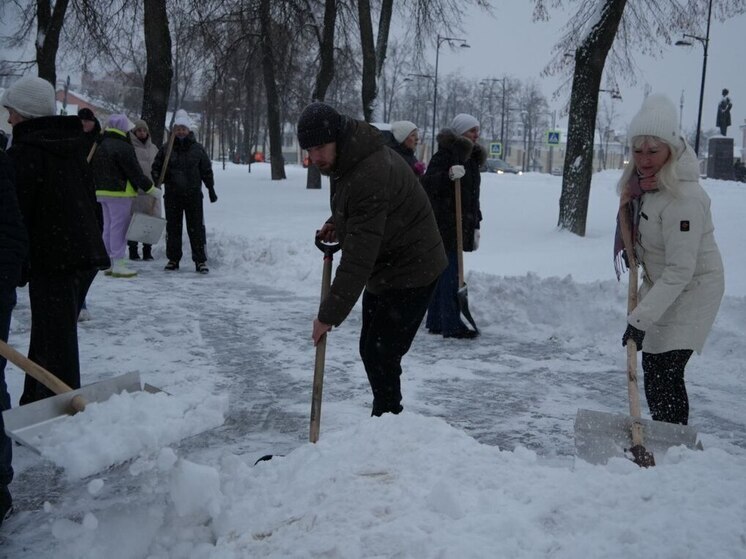Жители Серпухова объединились для уборки снега