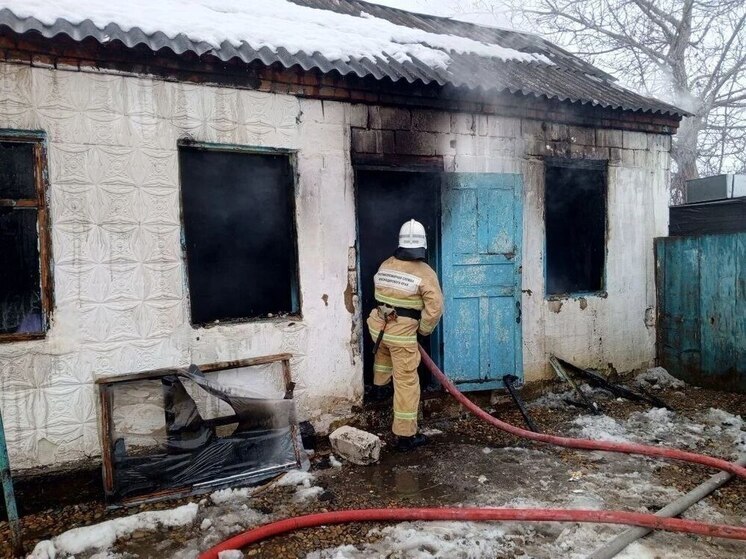 В Курганинском районе пожарные потушили нежилое здание и спасли щенков