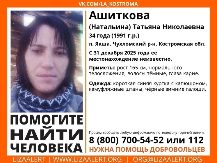 В преддверии Нового года в Костромской области пропала молодая женщина