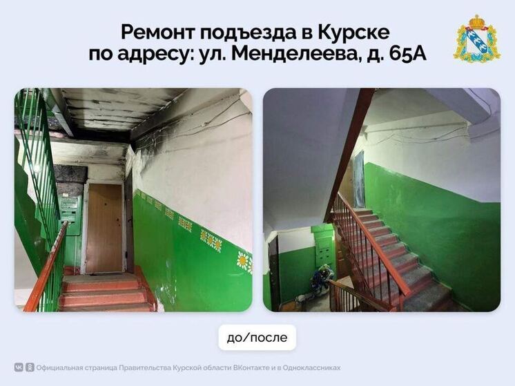 В Курске отремонтировали подъезд ветерана после обращения к Хинштейну