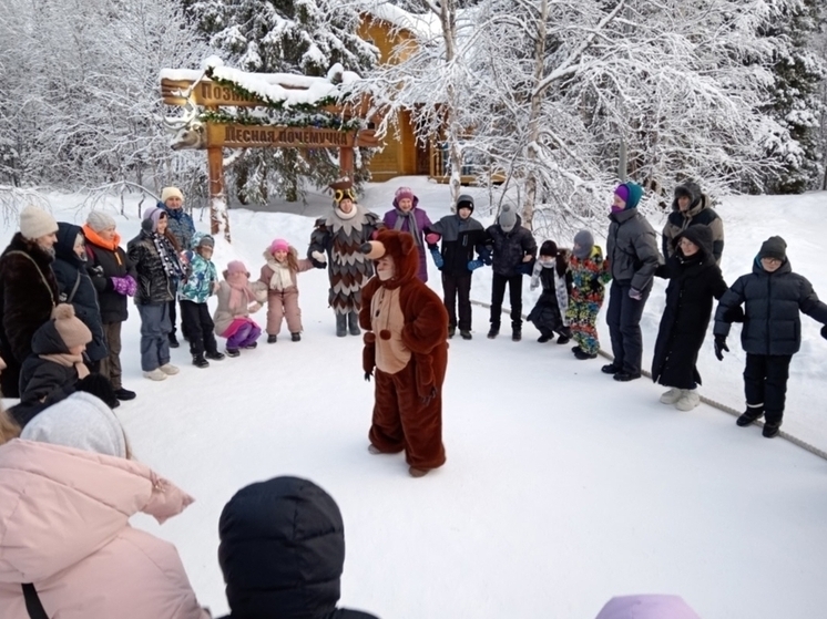 Юных мурманчан свозили на зимнюю экскурсию в Лапландский заповедник