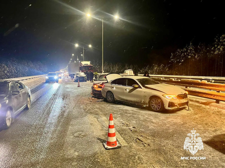 Шесть машин столкнулись на дороге в Тверской области