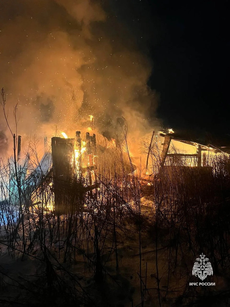 Под Орлом огонь серьёзно повредил хозпостройку
