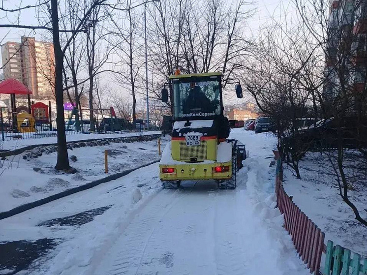 Уборка после снегопада: десятки единиц техники работают на дорогах и тротуарах Владивостока