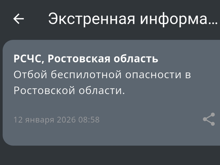 В Ростовской области сняли режим беспилотной опасности утром 12 января