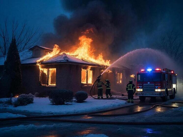 В Рославле загорелся жилой дом