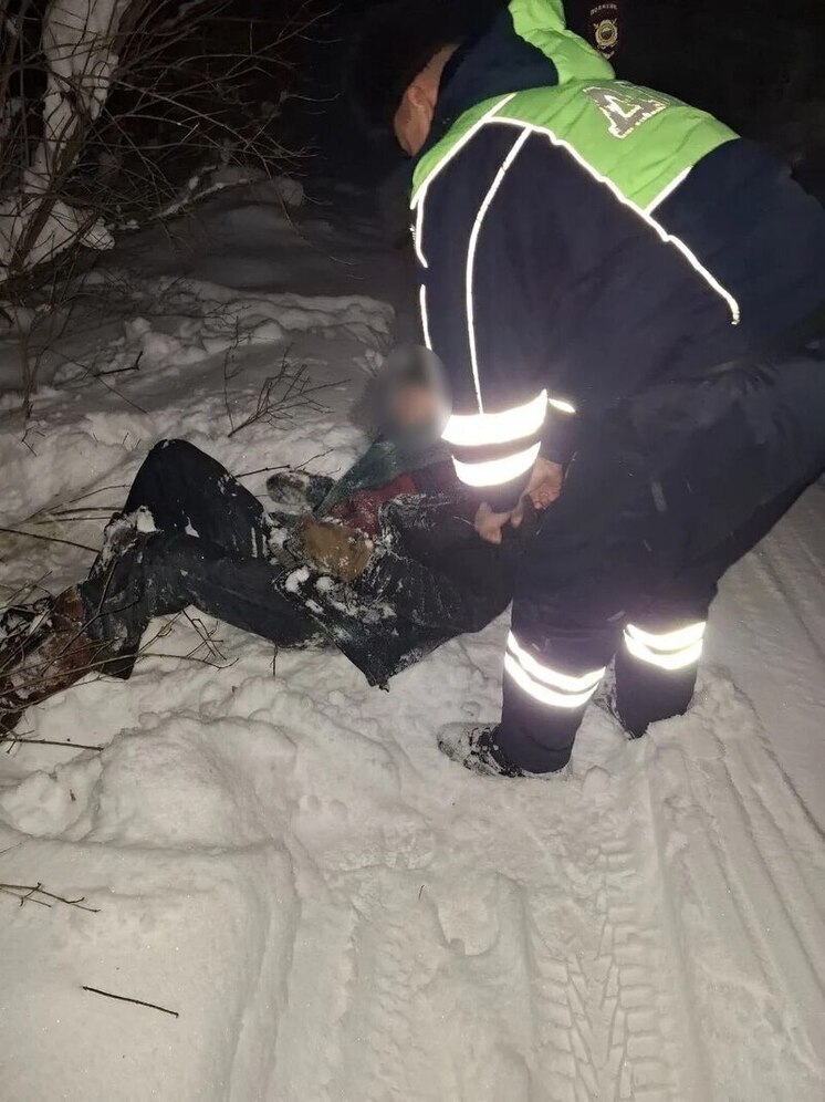 В Вологодской области пьяный пенсионер лежал на обочине дороги в мороз