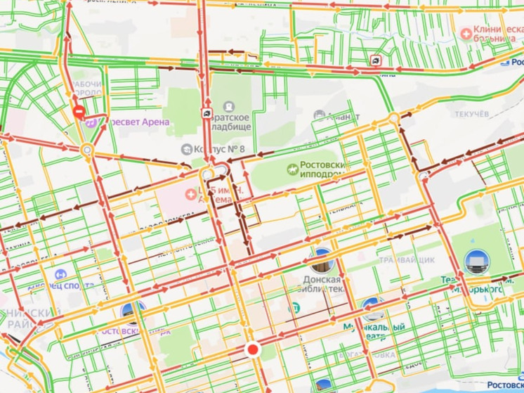 Из-за сильного снегопада улицы Ростова парализовали 9-балльные пробки