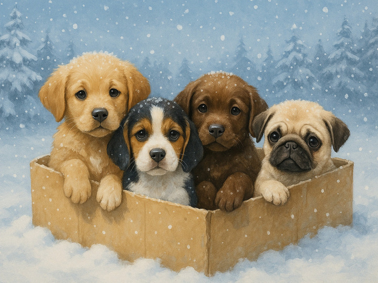 В СНТ на Сахалине неизвестные выбросили коробку с тремя щенками