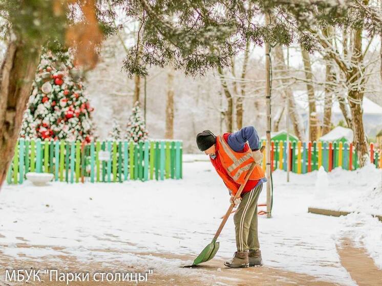 В парках Симферополя за новогодние праздники убрали 150 кубометров мусора