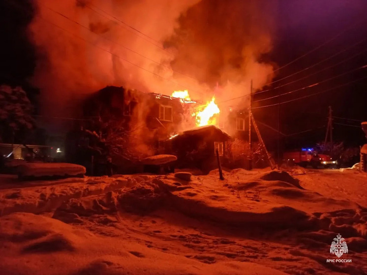 В Шенкурске потушили крупный пожар в многоквартирном доме
