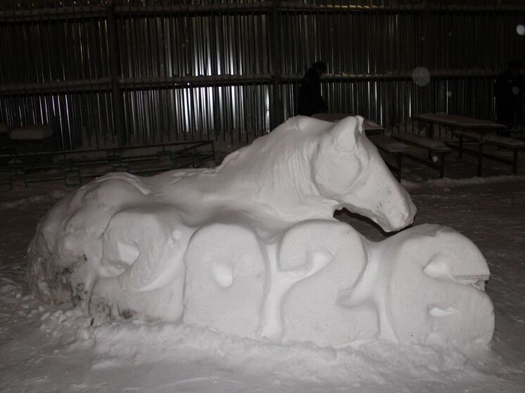 Год лошади в костромских колониях отметили сооружением снежных фигур