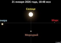 Кульминацию парада планет, которые с конца 2025 года визуально выстраиваются вокруг Солнца в различные геометрические фигуры, ожидают астрономы в среду, 21 января