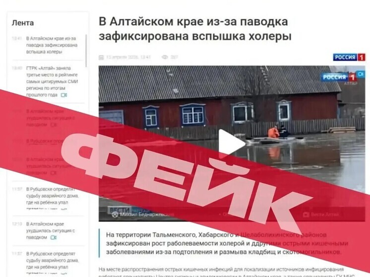 Волна фейков о вспышке холеры на фоне паводка прокатилась по Алтайскому краю