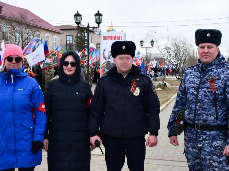 Акцию «Георгиевская ленточка» поддержали росгвардейцы НАО