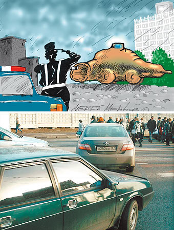 “МК” нашел в Москве место, где сотрудники ГИБДД каждый день демонстративно и массово нарушают правила