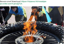 Активистка Майдана: "Это я сожгла три колорадские ленты"