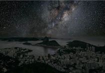 Звездные небеса городов мира с помощью техники светового загрязнения