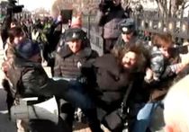 По пикетчикам за Pussy Riot ударили главами из Библии и полицией