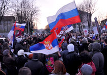 В Белграде прошел митинг в знак поддержки России