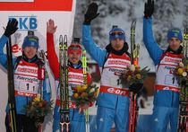 Сборная России по биатлону завоевала две медали – бронзовую и деревянную