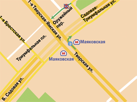 Новая схема дорожного движения начнет действовать c 27 августа в районе метро «Маяковская»