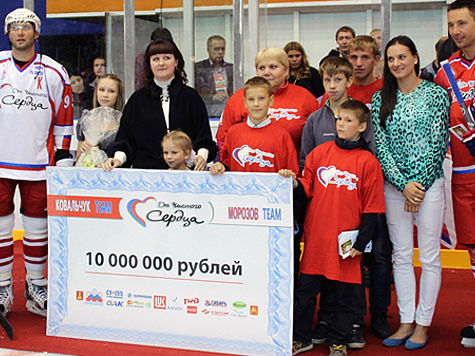Команды Ковальчука и Морозова собрали 10 миллионов рублей для тверских детей