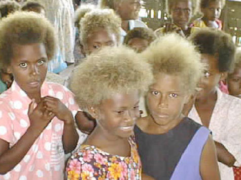 Население Соломоновых островов давно удивляет специалистов тем, что до 10% этих людей с очень темной кожей имеют светлые волосы