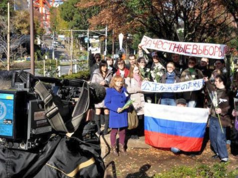 В Токио ногами митинговали «За честные выборы» в России