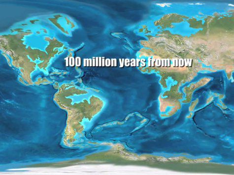 В сети появился ролик с картой Земли через 100 млн лет 