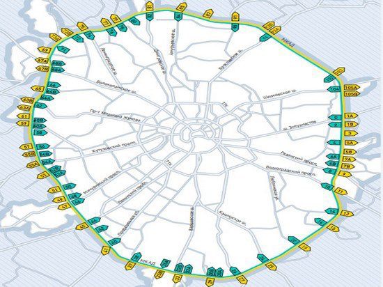 Мкад километраж схема