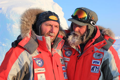 Старт экспедиции Федора Конюхова и Виктора Симонова с Северного полюса 
