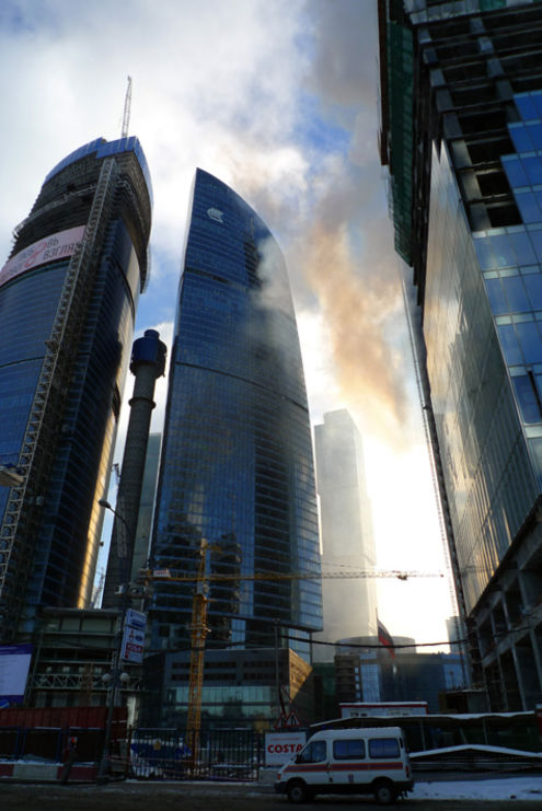 Произошел пожар в одном из зданий Москва-Сити