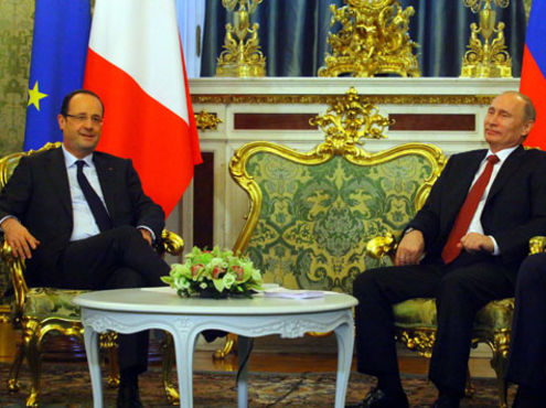 Путин встретился с главой Франции Олландом
