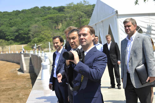 Дмитрий Медведев на острове Русский