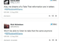 Пользователи Twitter "похоронили" певца Робби Уильямса