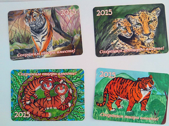 В Приморье издали календари с детскими рисунками тигров и леопардов