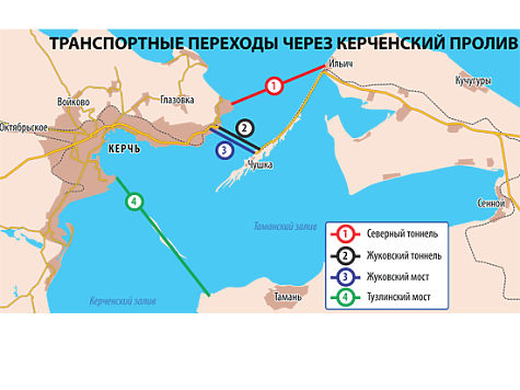 Карта крымского моста через керченский пролив на карте