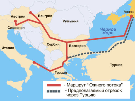 Южный поток карта газопровода