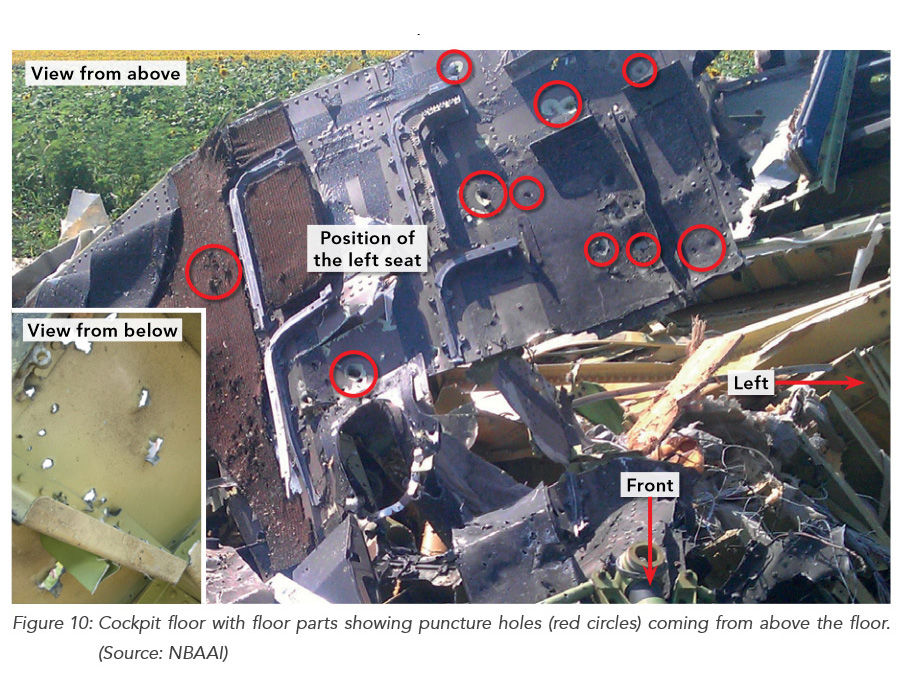 Фото повреждений упавшего под Донецком "Боинга" из доклада Совбеза Нидерландов